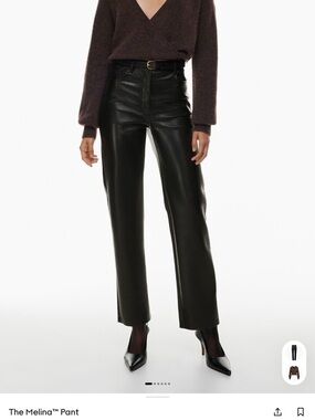 Aritzia Melina Wilfred Black Faux Leather Pants